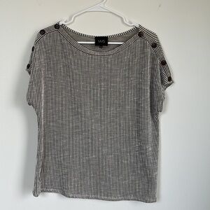 W5 green and white striped top